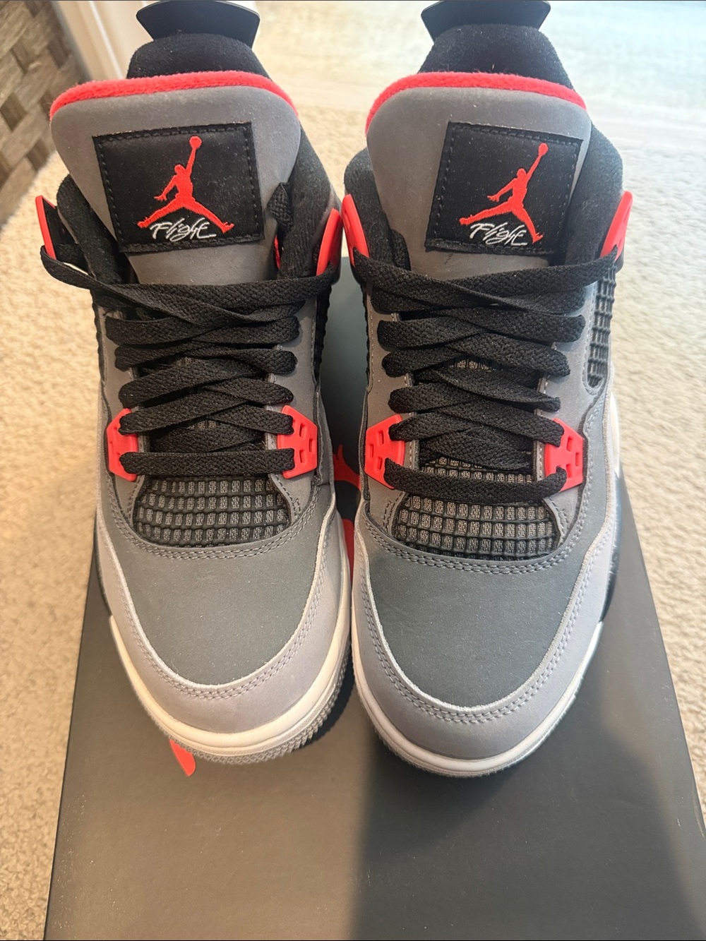 Jordan Retro 4 (infra red) Grey Black Red Air Retro Sneakers